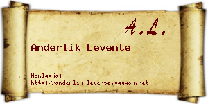 Anderlik Levente névjegykártya